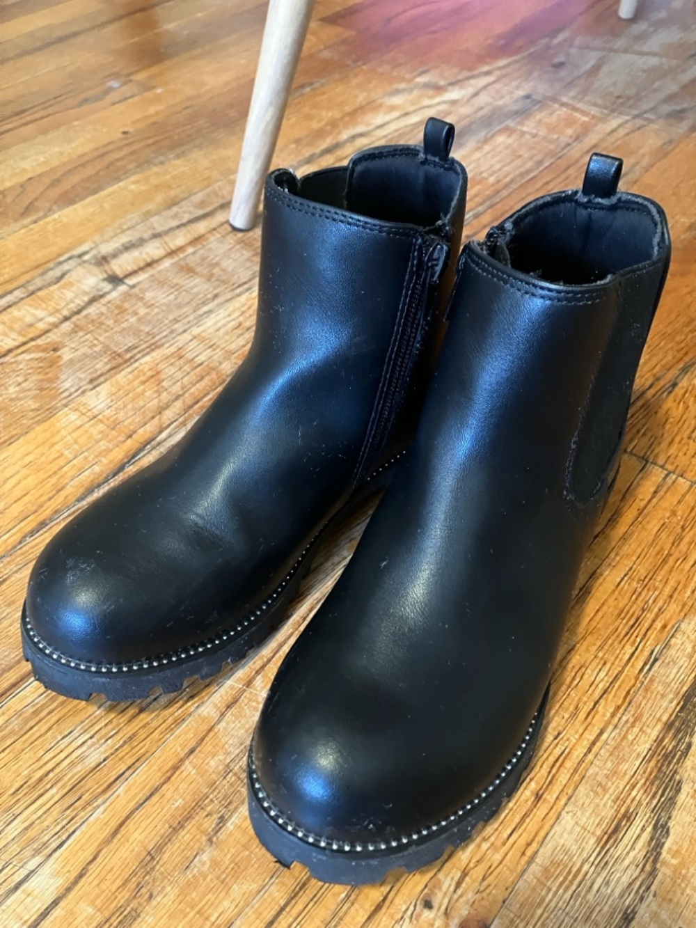 Kids Black Ankle Boots with Side Zip - Classic Chelsea Style